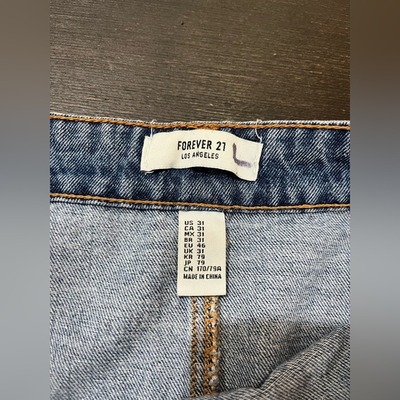 Forever 21 Blue Denim Mini Skirt with Buttons - Picture 3 of 5